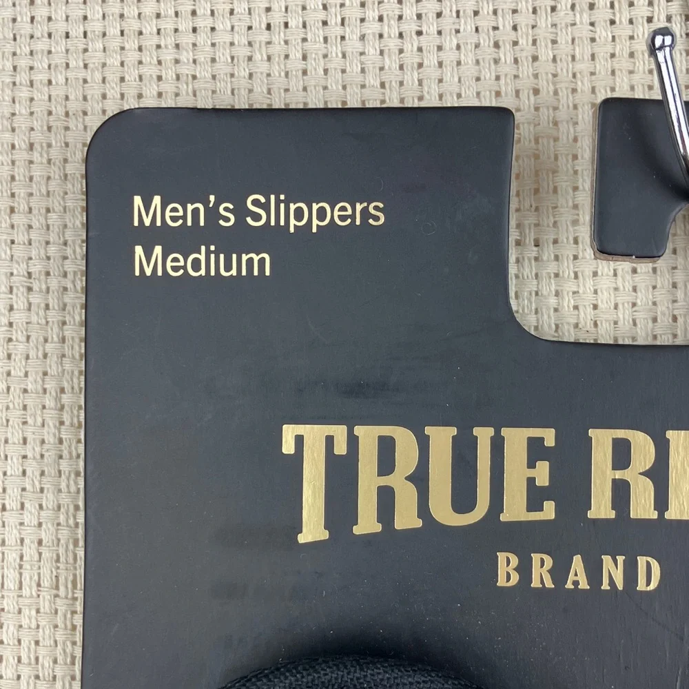 True Religion Horseshoe Slippers Gray Red NWT